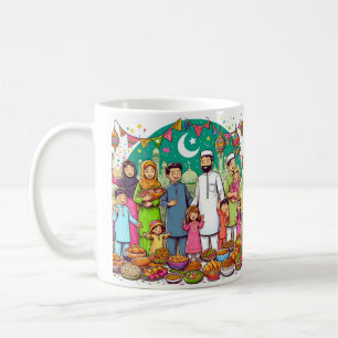 Happy Eid Family Funny Celebrating Design Coffee Mug