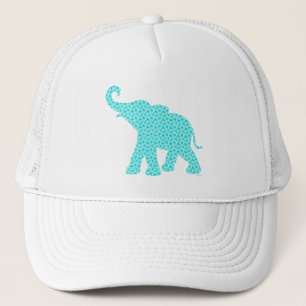 Happy Elephant-Art Green Pattern Modern Trucker Hat
