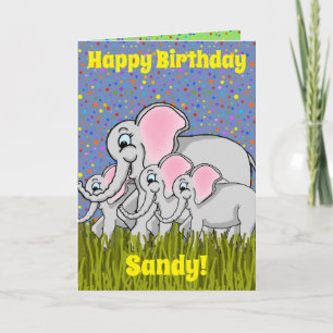 Happy Elephant Birthday Card