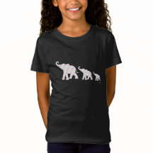 Happy Elephant-Family Awesome Unique Pink T-Shirt