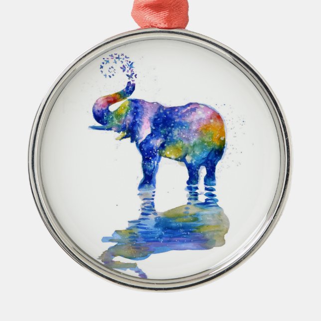 Happy elephant metal ornament (Front)