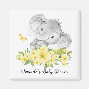 Happy Elephant Neutral Shower Favour Magnet