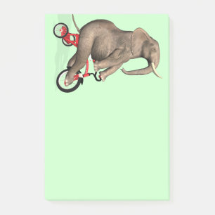 Happy Elephant On Tricycle Post-it Notes