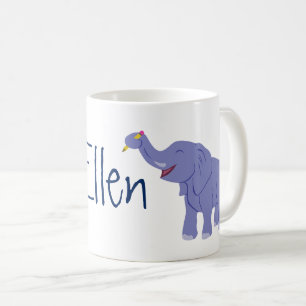 Happy Elephant (Personalise) Coffee Mug