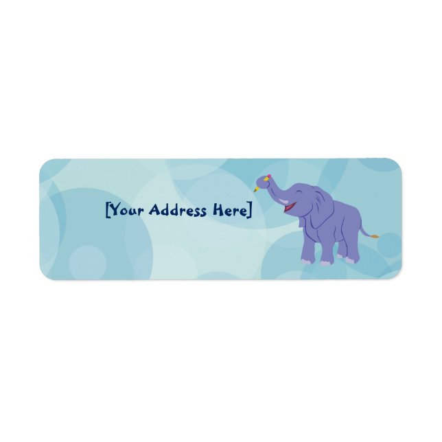 Happy Elephant Return Address Label (Front)