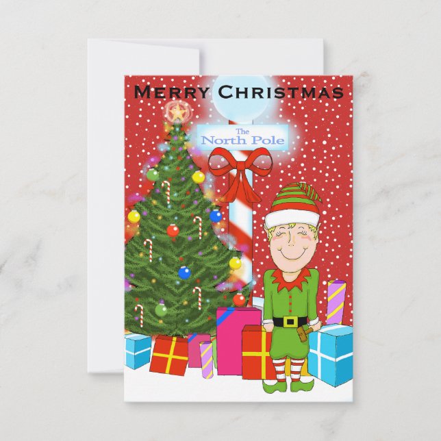 Happy Elf Christmas Party Invitation (Front)