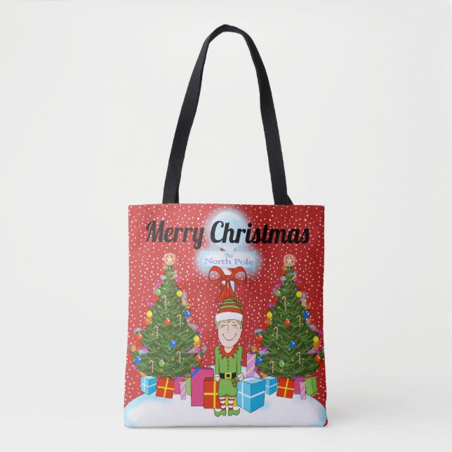 Happy Elf Christmas Tote Bag (Front)