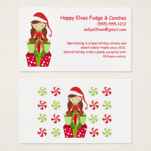 Happy Elf Customisable Small Holiday Business Card