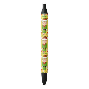 Happy Elf with Candy Canes Christmas Pen
