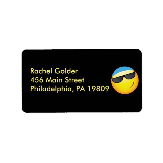 HAPPY EMOJI Bar Bat Mitzvah Invitation Label (Front)