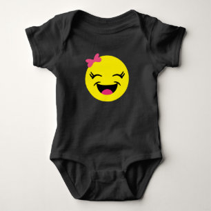 Happy Emoji Girl Baby Bodysuit