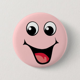 Happy Emoticon 6 Cm Round Badge