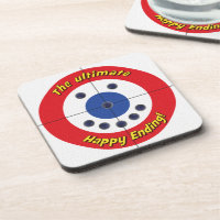 Happy Ending Curler's Coasters - (Red)