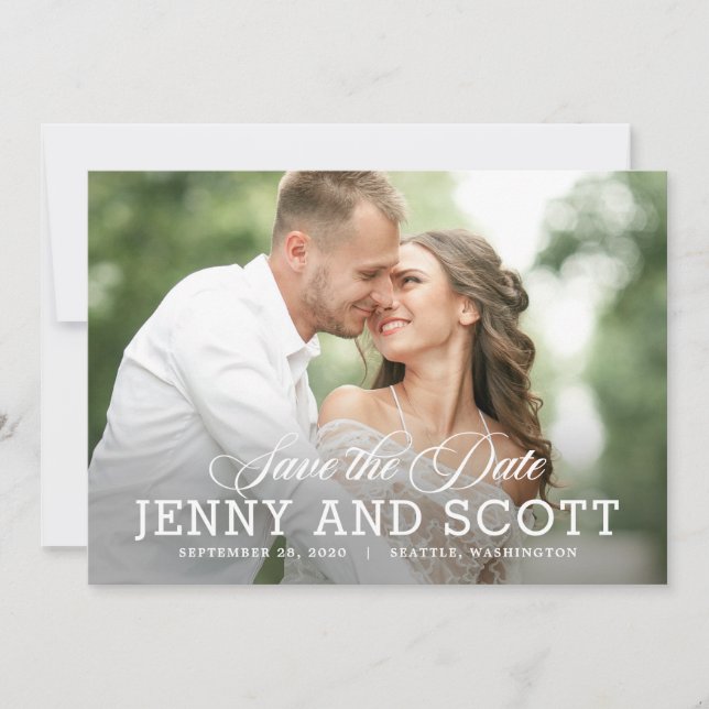 Happy Ending Editable Colour Save The Date Card (Front)