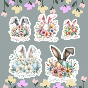 Happy Ester Blessings Bunny Ears Floral Cute