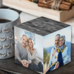 Happy Ever After Any Wedding Anniversary 4 Photo Cube<br><div class="desc">Wedding Anniversary photo cube which you can personalise for any years and add 4 of your favourite pictures. The wording reads "# years in to our happy ever after" and the template is set up ready for you to add the anniversary year, your name and date established. The design has...</div>