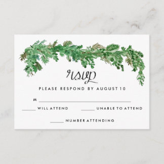 Happy Ever After Greenery Wedding Invitation RSVP