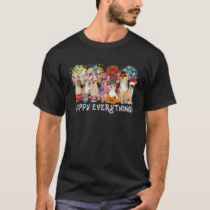 Happy Everything Chihuahua Dog Seasons All Year Tr T-Shirt
