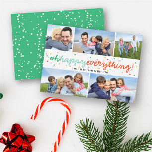 Happy Everything Dots Holiday Photo Collage Card