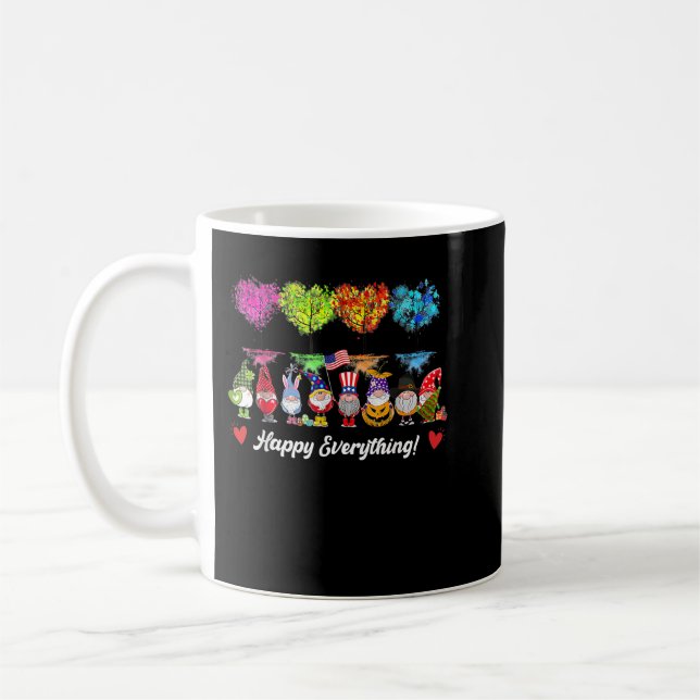 Happy Everything Gnomes Every Seasons All Year Tre Coffee Mug (Left)