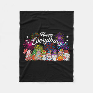 Happy Everything Gnomes For All Year Every Holiday Fleece Blanket
