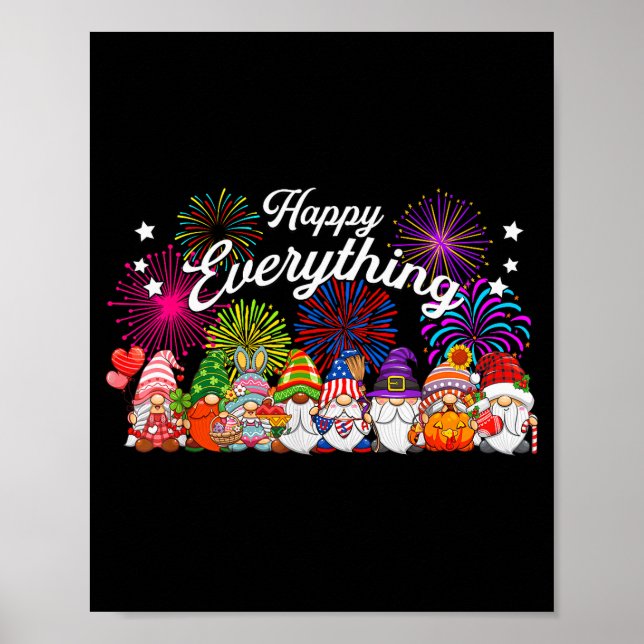Happy Everything Gnomes For All Year Every Holiday Poster (Front)