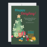 Happy Everything Holiday Greeting Card<br><div class="desc">Wish everyone on your holiday list a happy holiday season with this Happy Everything card. (Flyer vector created by macrovector - www.freepik.com). (Background vector created by BiZkettE1 - www.freepik.com). (Background vector created by freepik - www.freepik.com). The card is easy to customise with your wording, font, font colour, paper shape and...</div>
