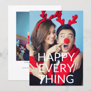 Happy Everything Holiday Photo Overlay Typography Card