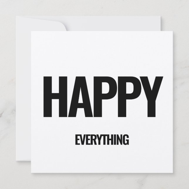Happy everything minimalist kraft holiday card (Front)