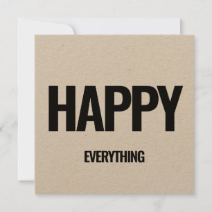 Happy everything minimalist kraft holiday card