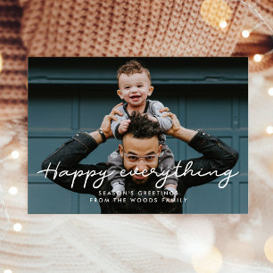 Happy Everything Modern Christmas Photo Holiday Card