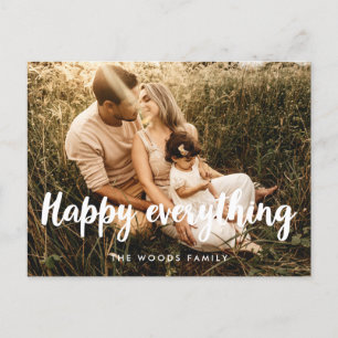 Happy everything Modern Holiday photo Postcard