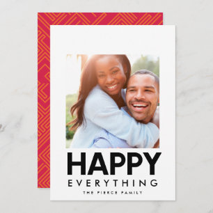 Happy Everything Modern Square Photo Holiday Card