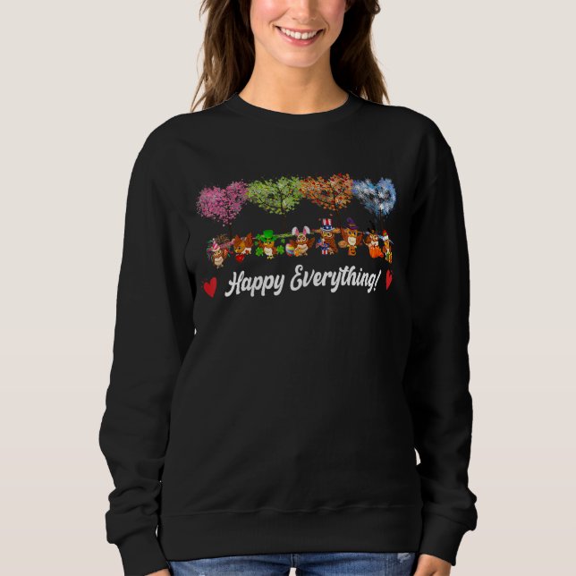 Happy Everything Owl Birds Every Seasons All Year  Sweatshirt (Front)