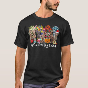 Happy Everything Weimaraner Dog Seasons All Year T T-Shirt