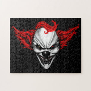 Happy Evil Clown Red Hair Jigsaw Puzzle