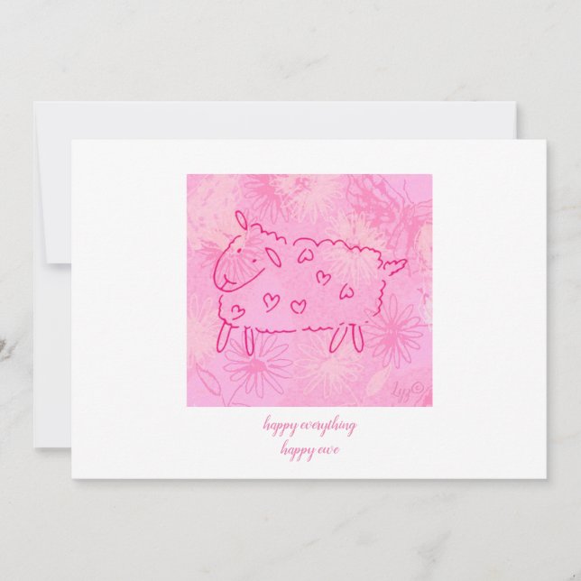 Happy Ewe Happy Everything  Holiday Card (Front)