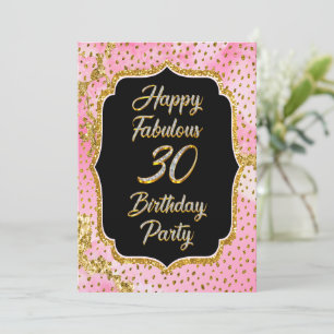 Happy Fabulous 30th Birthday Party Invitation