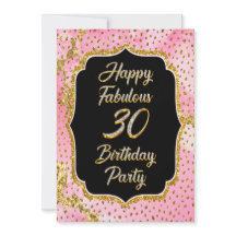 Happy Fabulous 30th Birthday Party Invitation