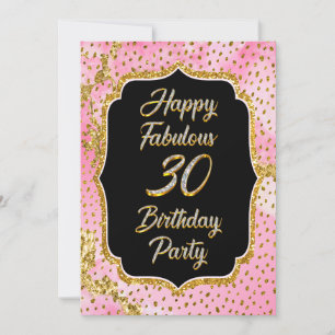 Happy Fabulous 30th Birthday Party Invitation