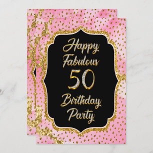 Happy Fabulous 50th Birthday Invitation Party
