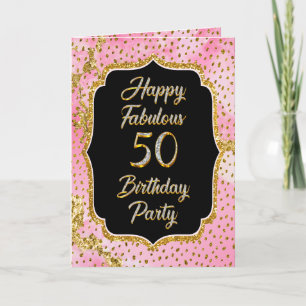 Happy Fabulous 50th Birthday Invitation Party