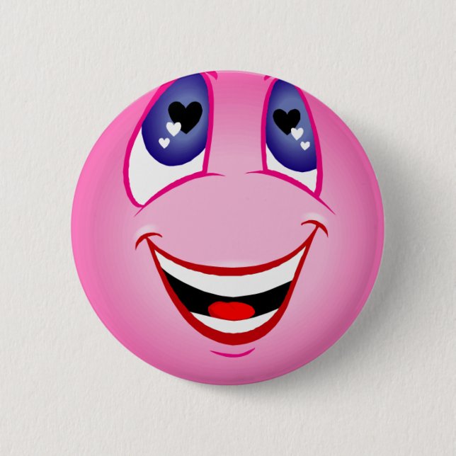 Happy Face 6 Cm Round Badge (Front)