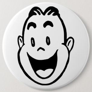 HAPPY FACE 6 CM ROUND BADGE