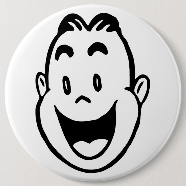 HAPPY FACE 6 CM ROUND BADGE (Front)