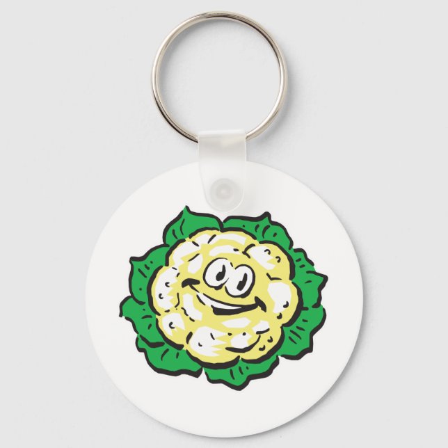 happy face cauliflower key ring (Front)