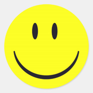 happy face classic round sticker