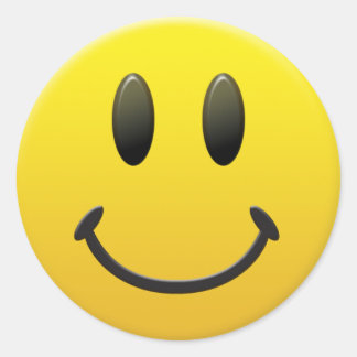 Happy Face Classic Round Sticker