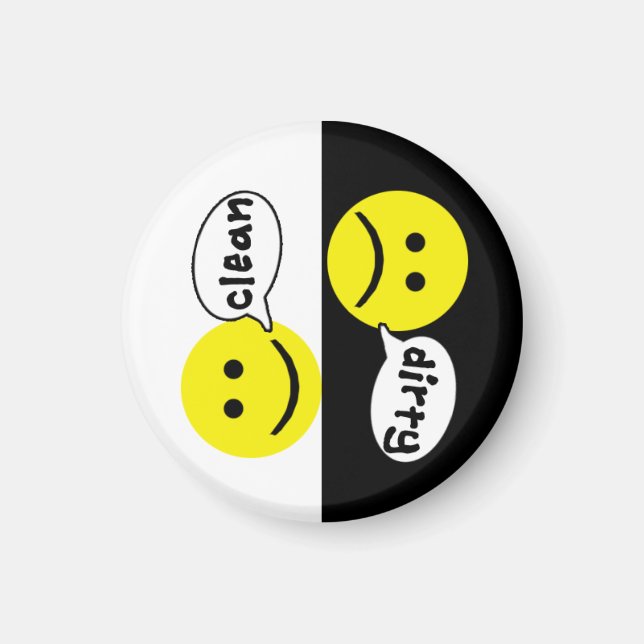 Happy Face CLEAN DIRTY Dishwasher Magnet (Front)