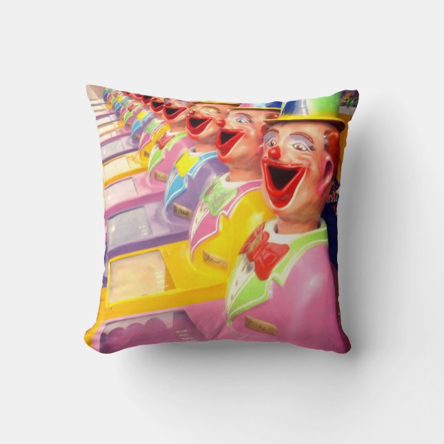 Happy Face Clowns, Throw Cushion. Cushion (Front)